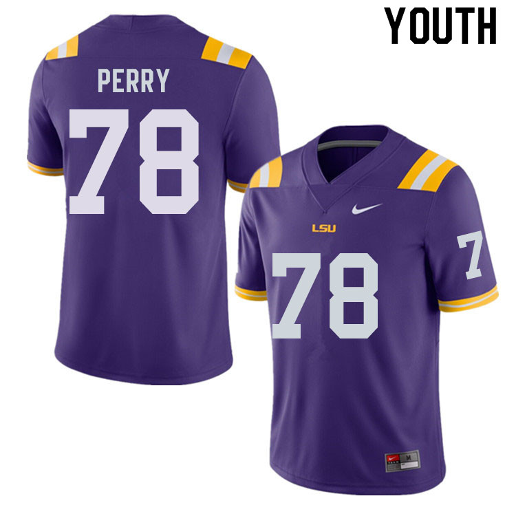 Youth #78 Thomas Perry LSU Tigers College Football Jerseys Sale-Purple - Click Image to Close